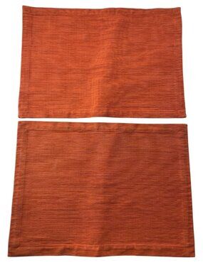 Crate & Barrel Placemats Lamont Orange Peel Set of 2 18.5x13"